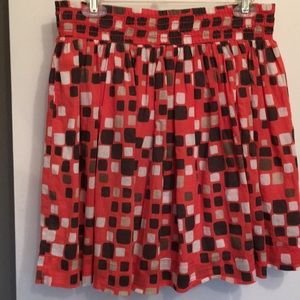 Cotton skirt with geometric pattern